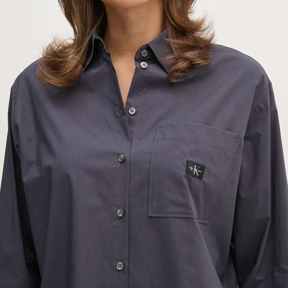 חולצה מכופתרת קלווין קליין Woven Label Relaxed נשים