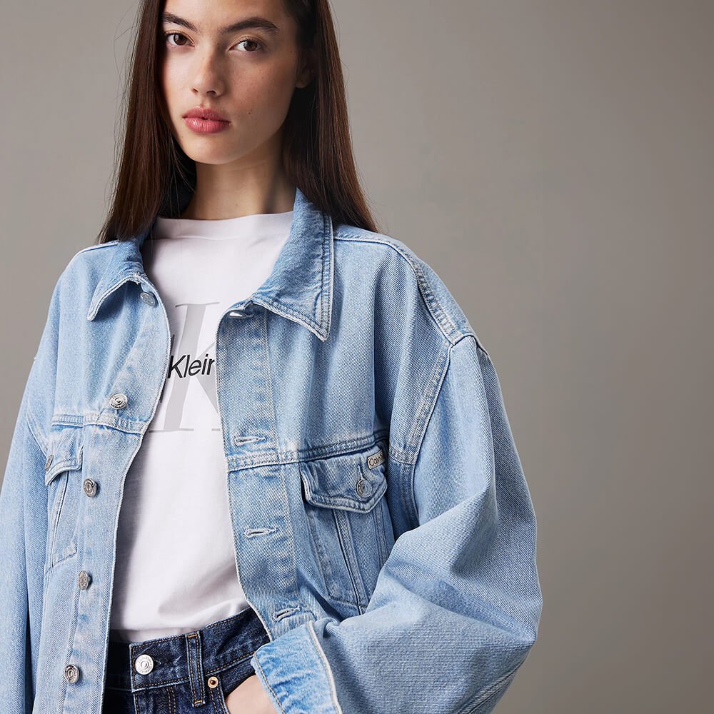 ג'קט קלווין קליין Boxy Denim נשים