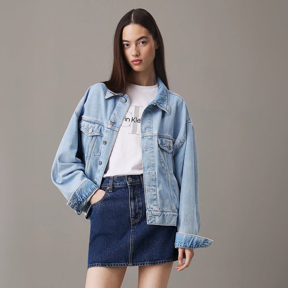 ג'קט קלווין קליין Boxy Denim נשים