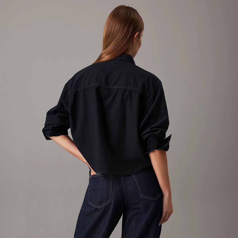 חולצה מכופתרת קלווין קליין Cropped Denim נשים