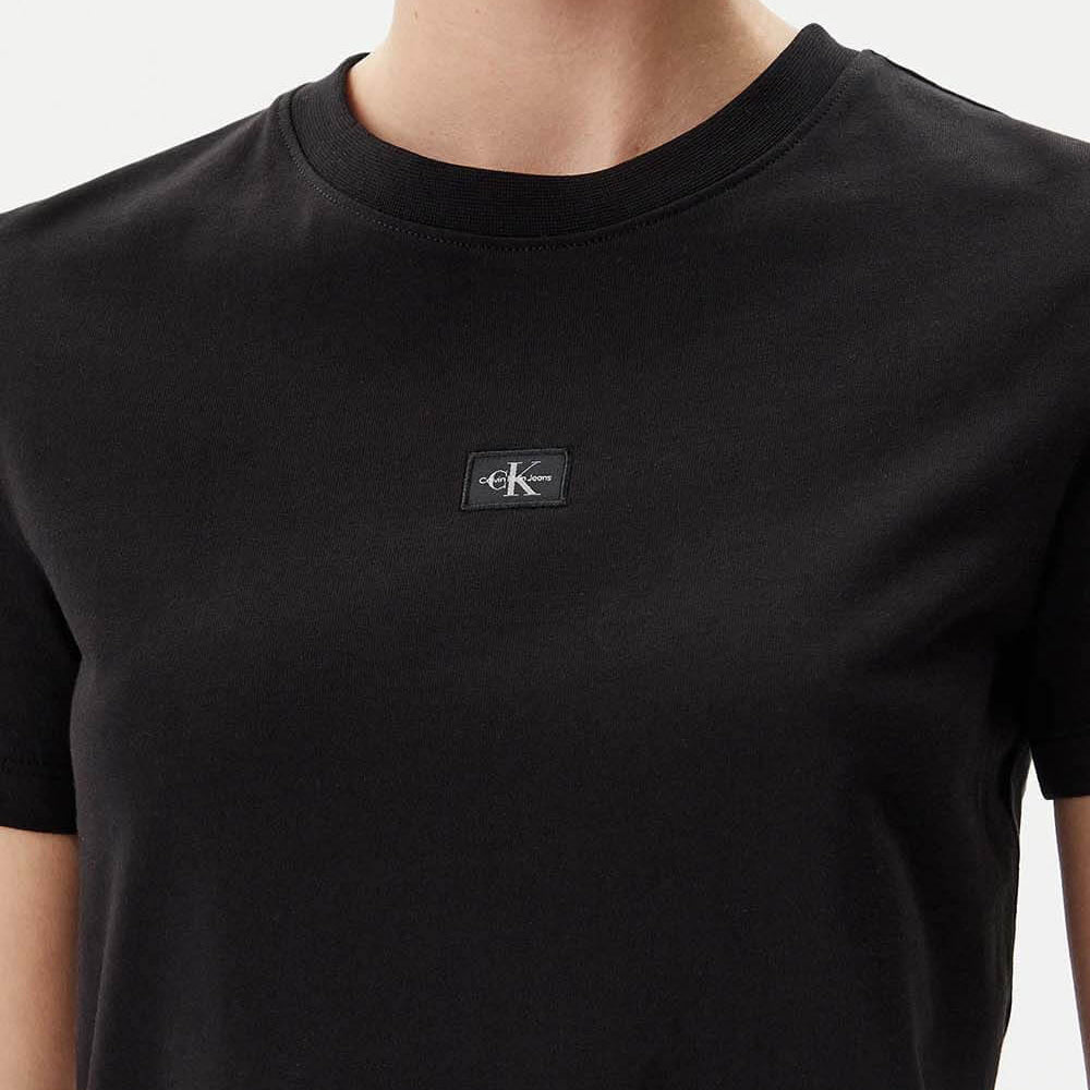 חולצת טישירט קצרה קלווין קליין Woven Label Regular נשים