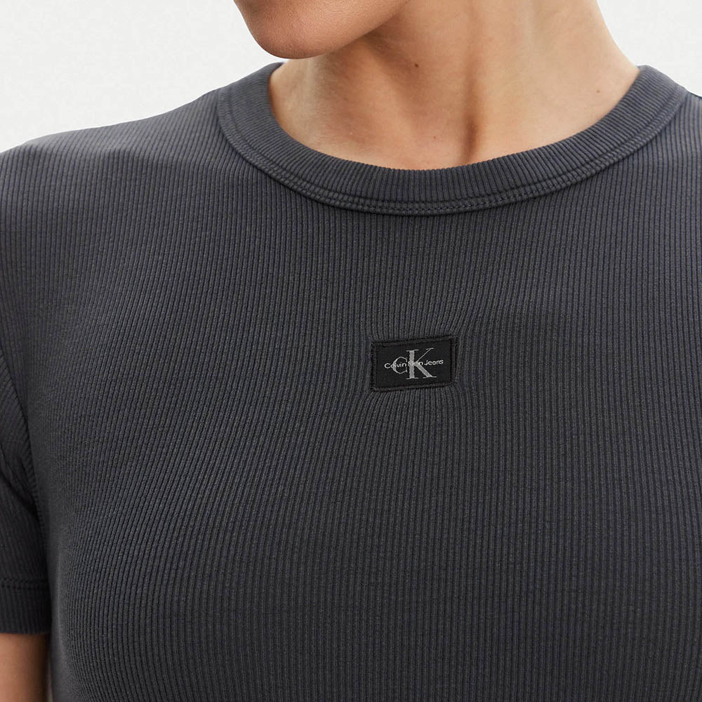 שמלה קלווין קליין Washed Woven Label Rib נשים