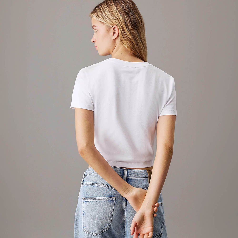 חולצת טישירט קצרה קלווין קליין Placed Institutional נשים