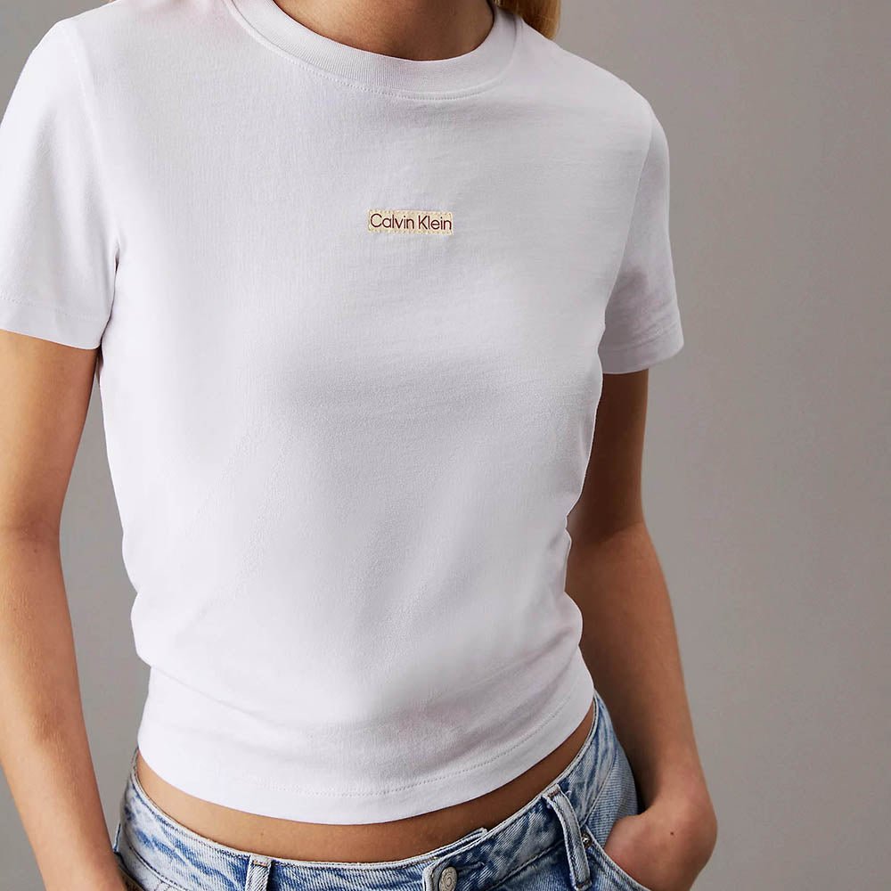 חולצת טישירט קצרה קלווין קליין Placed Institutional נשים
