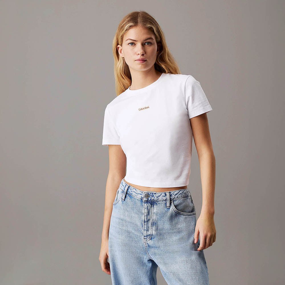 חולצת טישירט קצרה קלווין קליין Placed Institutional נשים