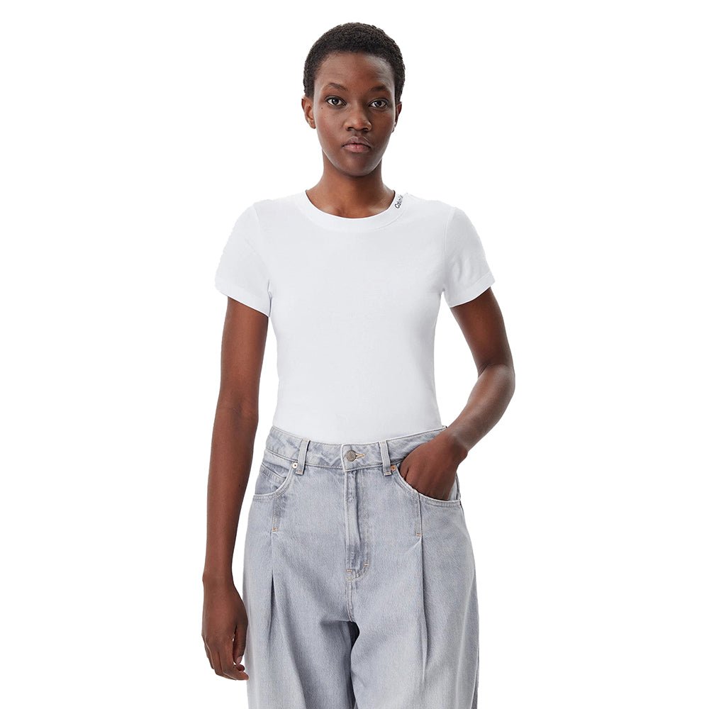 חולצת טישירט קצרה קלווין קליין Slim Logo Collar נשים