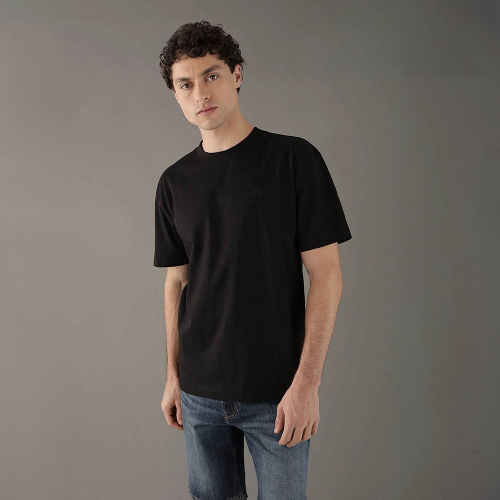 חולצת טישירט קצרה קלווין קליין Soft Layered Monogram גברים