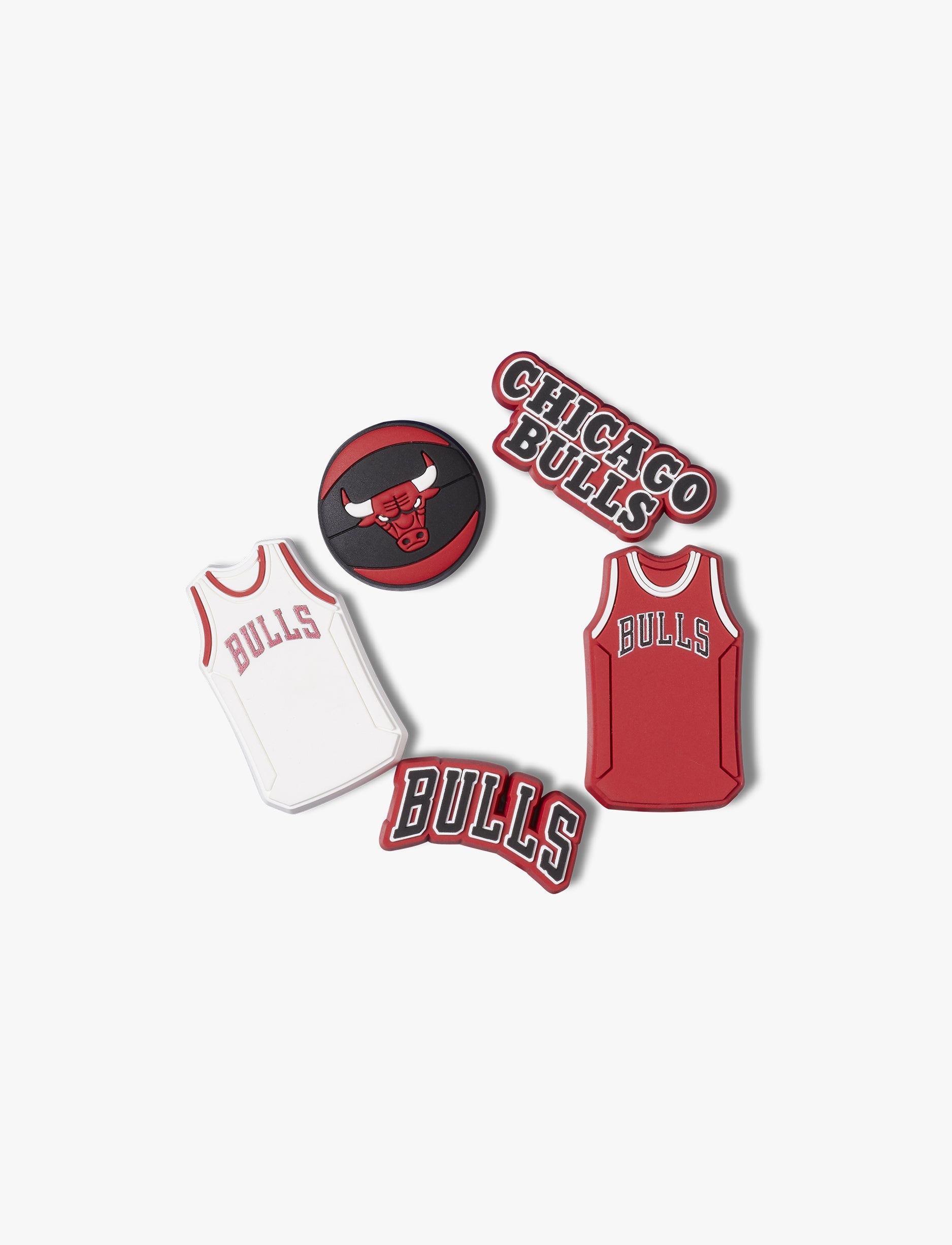 Crocs Jibbitz charms NBA Chicago Bulls - מארז 5 ג'יביטים קרוקס