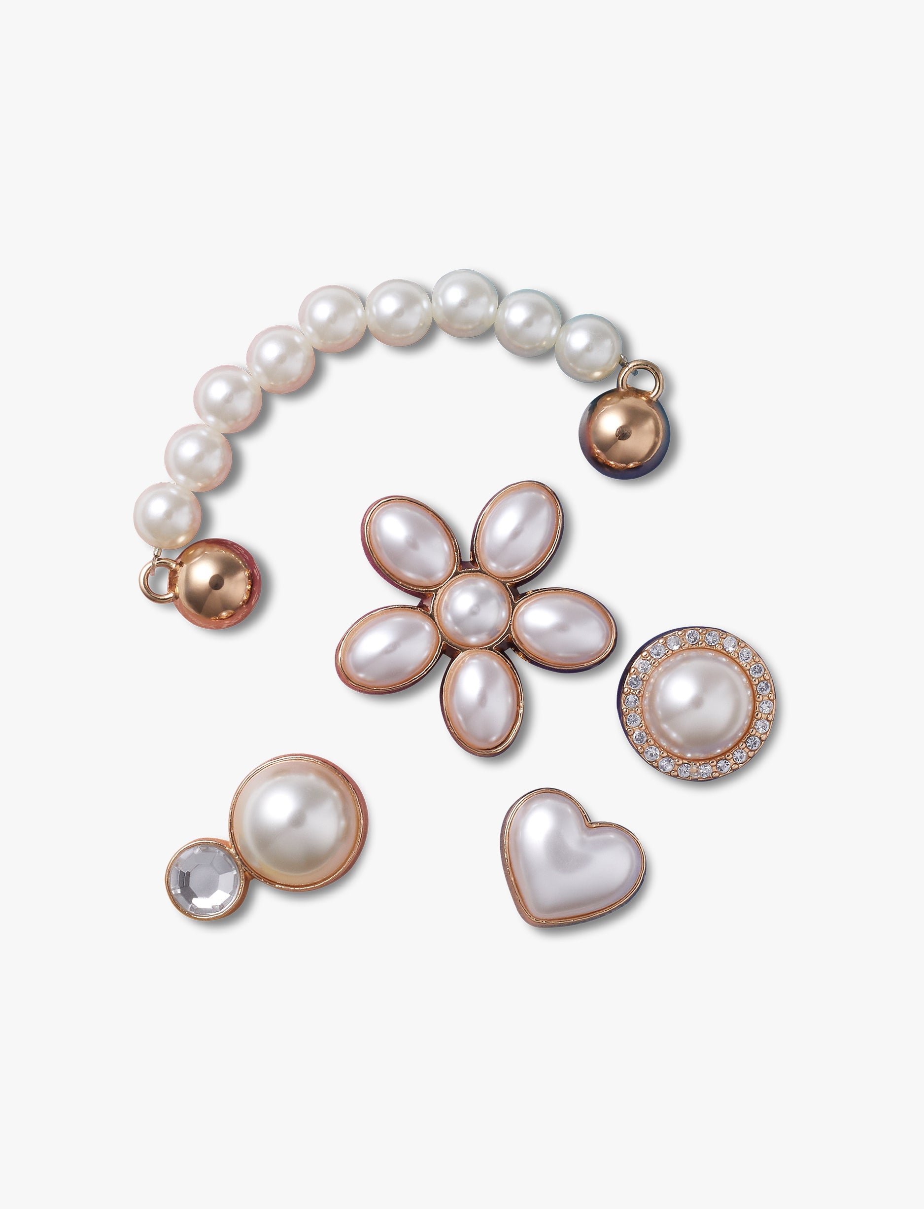 Crocs Jibbitz Dainty Pearl Jewelry - מארז 5 ג'יביטים קרוקס