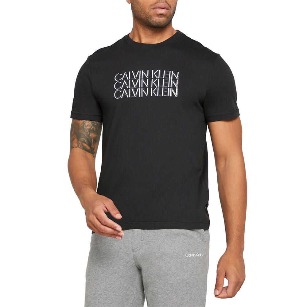 חולצת טישרט קלווין קליין Triple Center Logo T-Shirt גברים