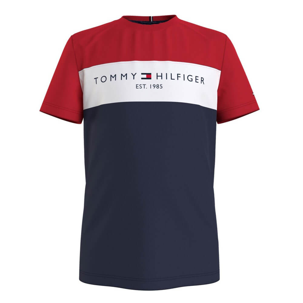 חולצת טישרט טומי הילפיגר קצרה Essential Colorblock Tee ילדים