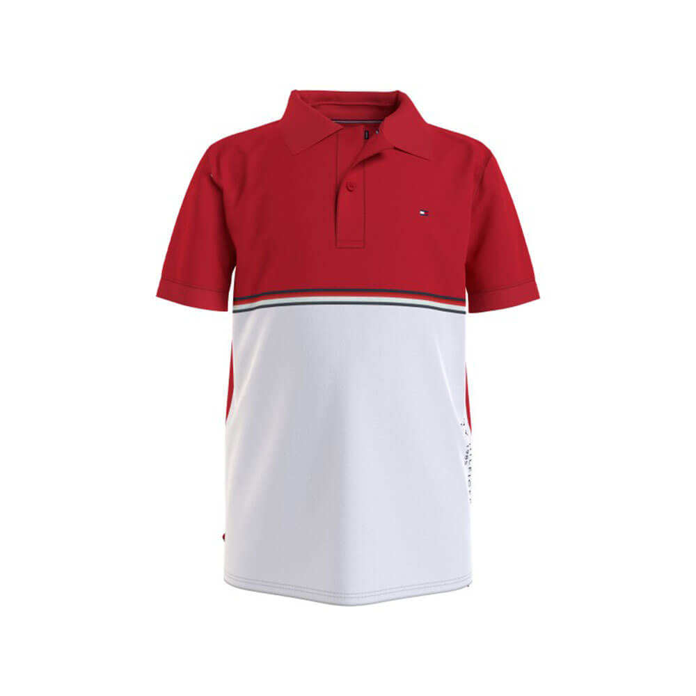 חולצת פולו קצרה טומי הילפיגר Colorblock Tape Polo ילדים