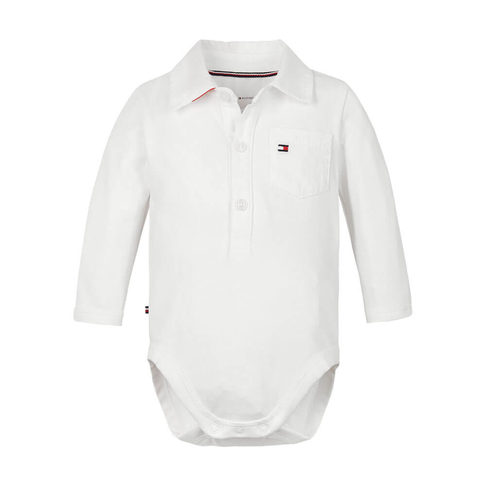 אוברול טומי הילפיגר Polo Collar Organic Cotton Bodysuit לתינוקות