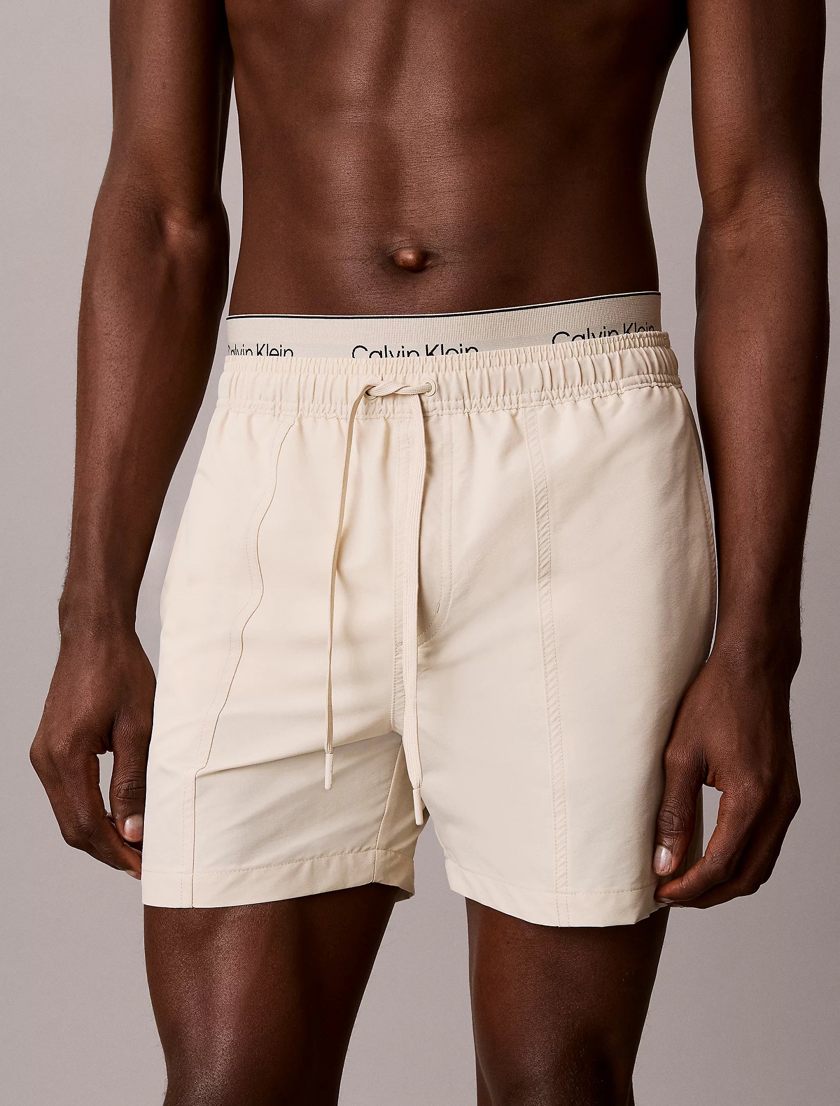 מכנס בגד ים קלווין קליין Double Logo Waistband גברים