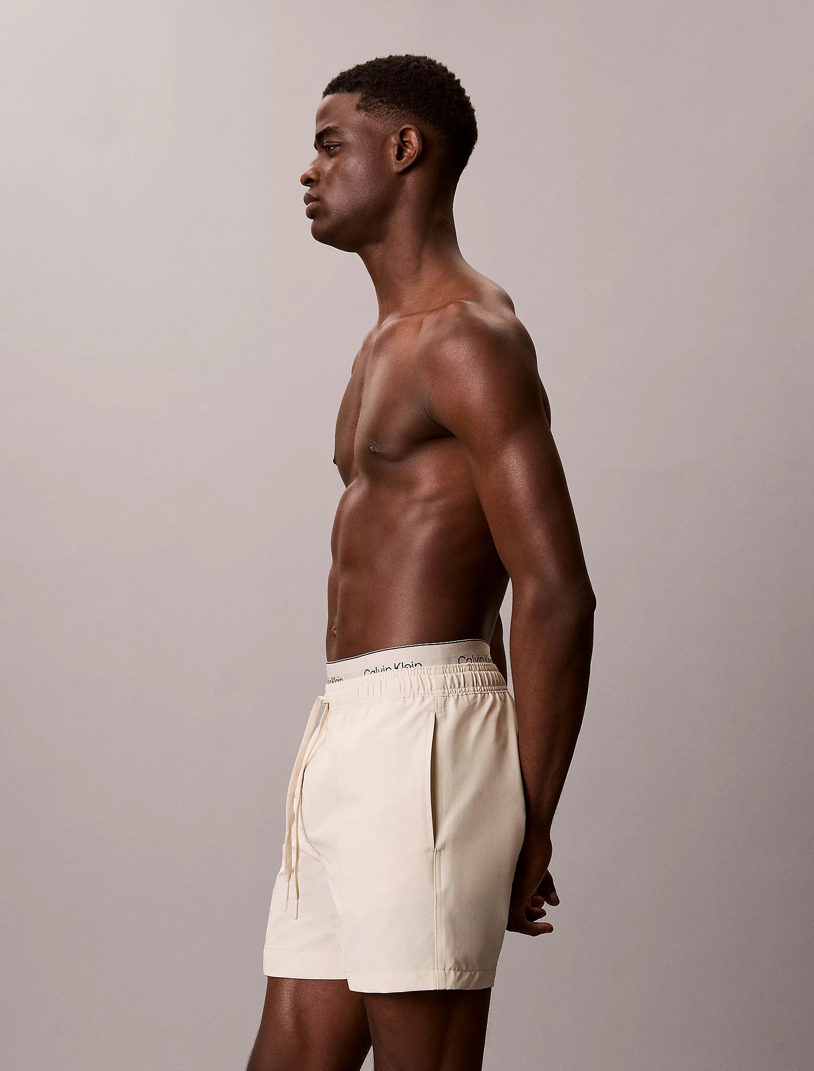 מכנס בגד ים קלווין קליין Double Logo Waistband גברים