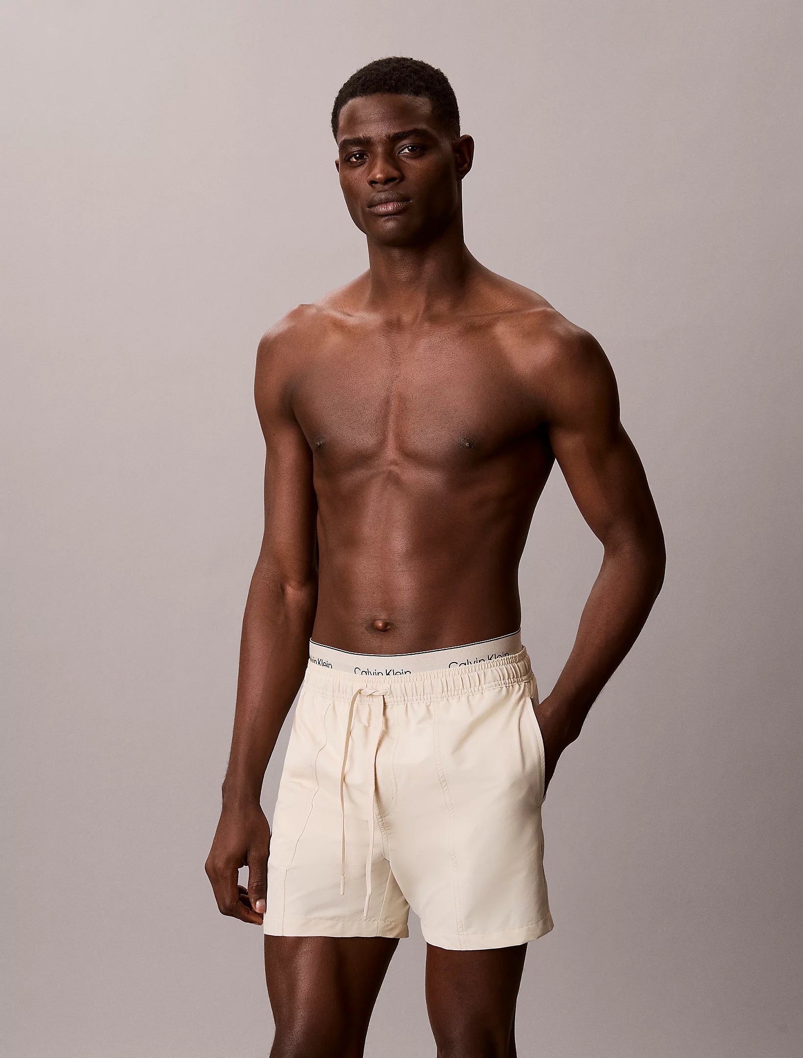 מכנס בגד ים קלווין קליין Double Logo Waistband גברים