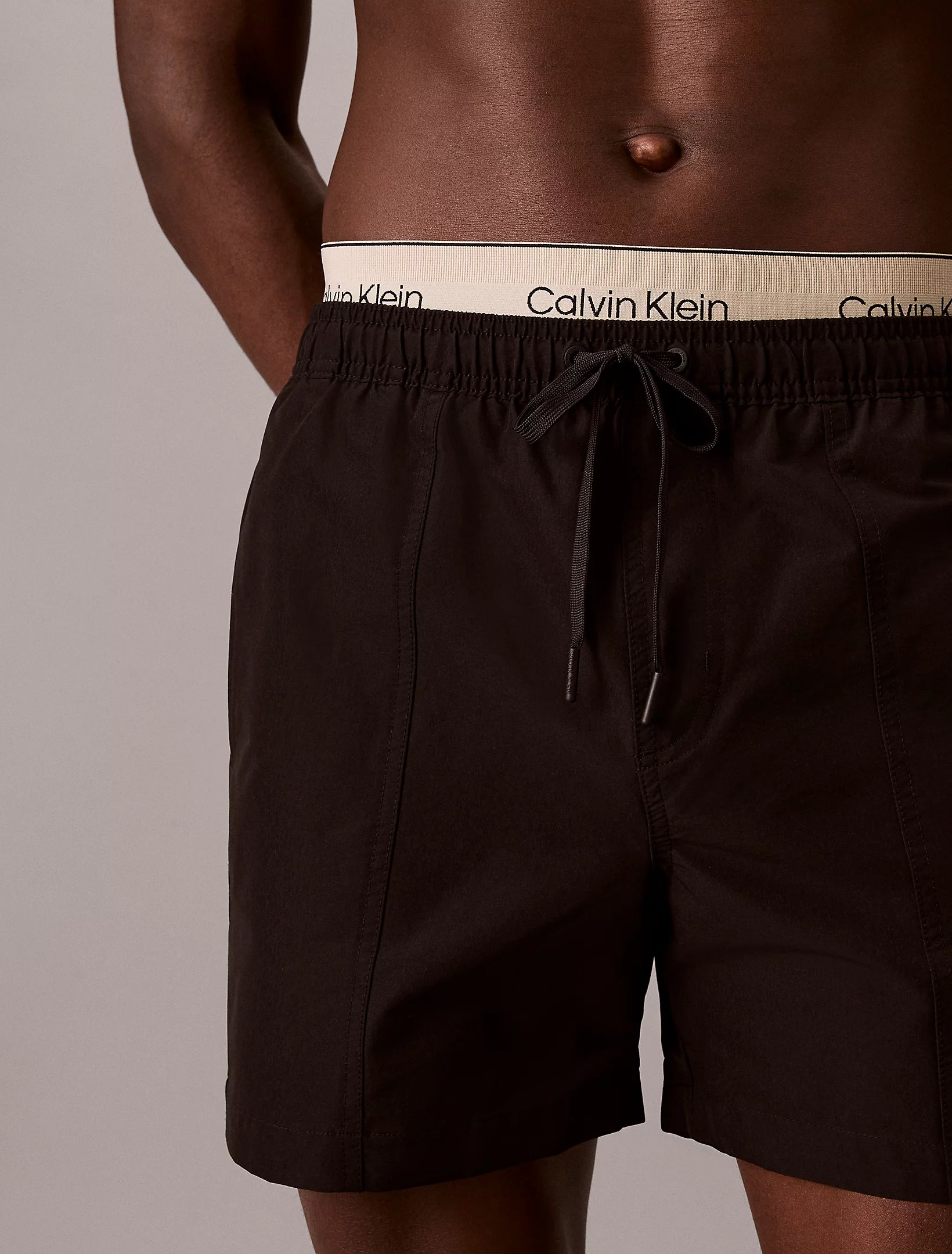 מכנס בגד ים קלווין קליין Double Logo Waistband גברים