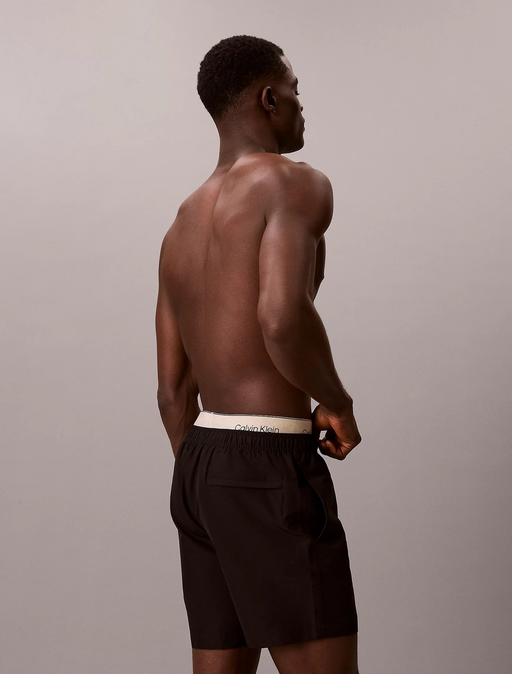 מכנס בגד ים קלווין קליין Double Logo Waistband גברים