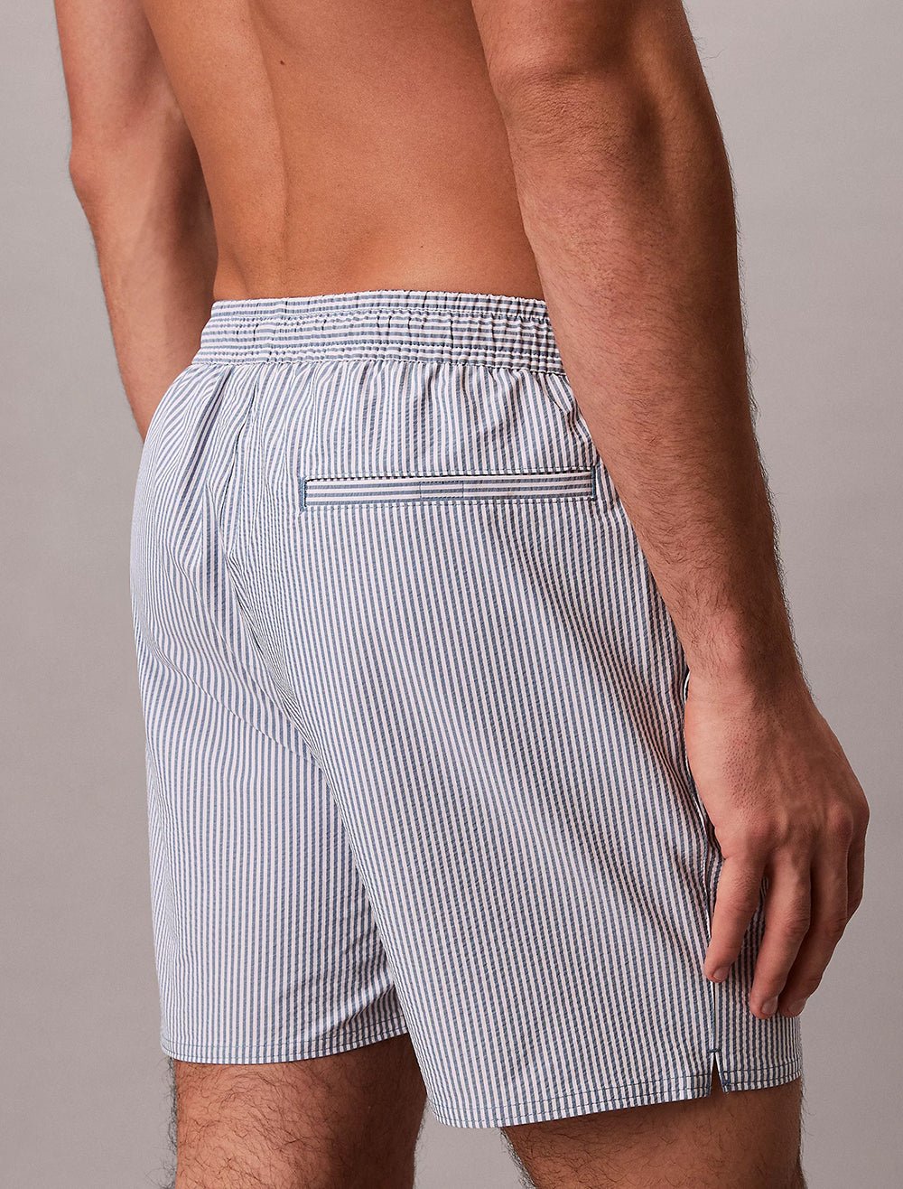 מכנס בגד ים קלווין קליין Medium Drawstring Swim Shorts - Seersucker גברים