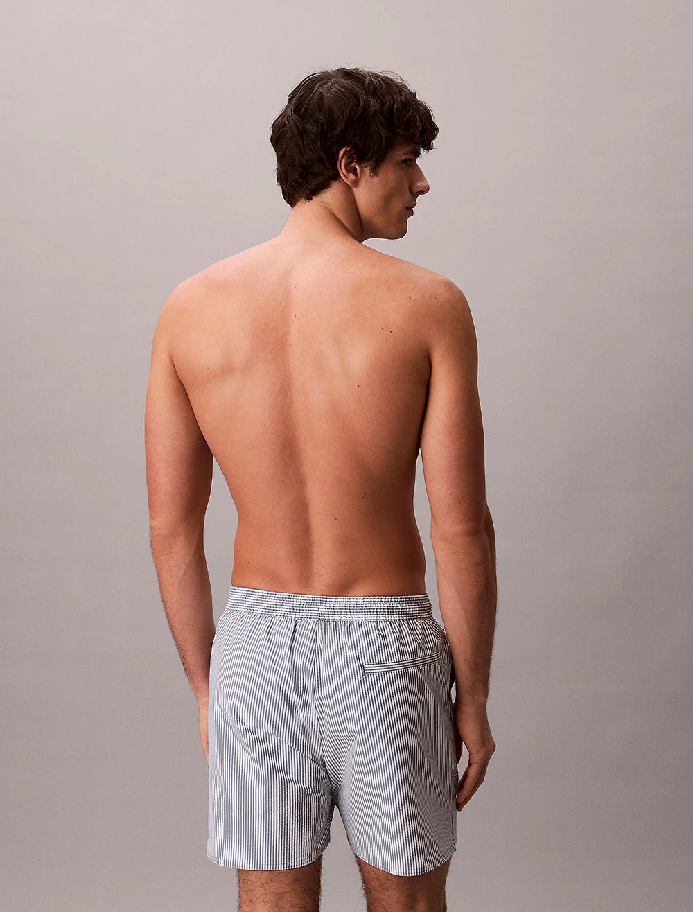 מכנס בגד ים קלווין קליין Medium Drawstring Swim Shorts - Seersucker גברים