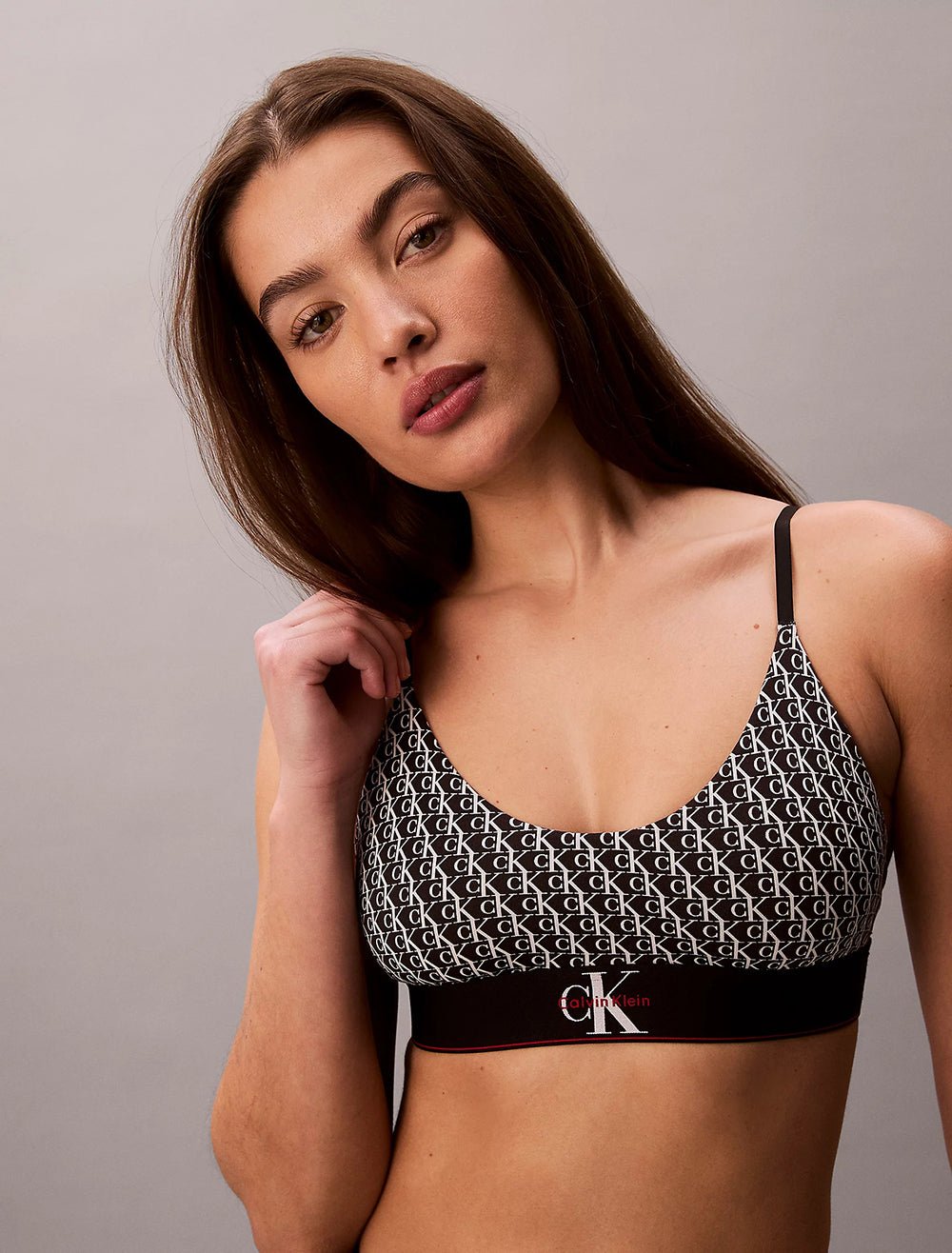 חזייה קלווין קליין Unlined Bralette - Graphic Monogram Microfibre Stretch נשים