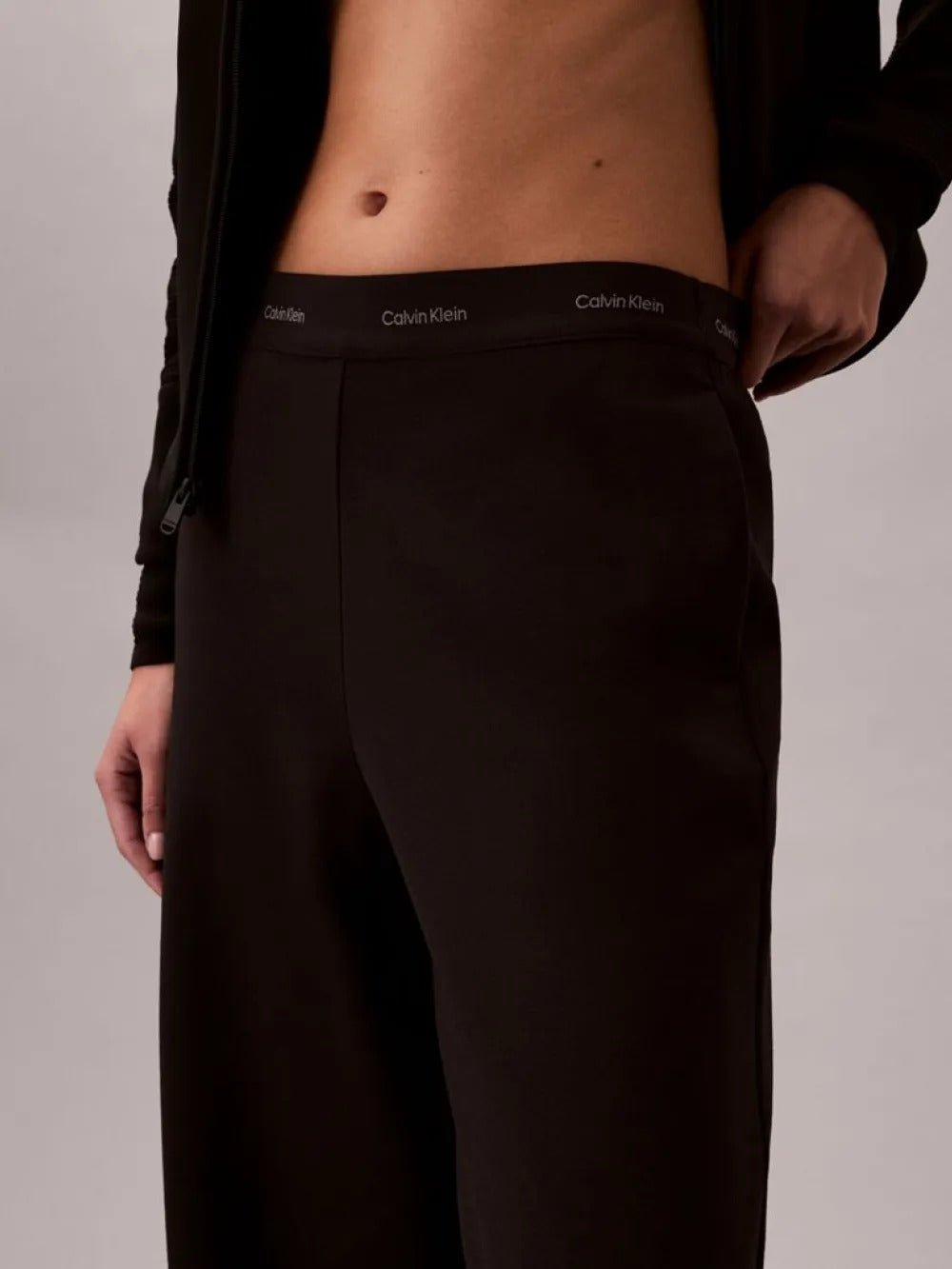 מכנס אלגנטי קלווין קליין Ponte Logo Waistband Trousers נשים
