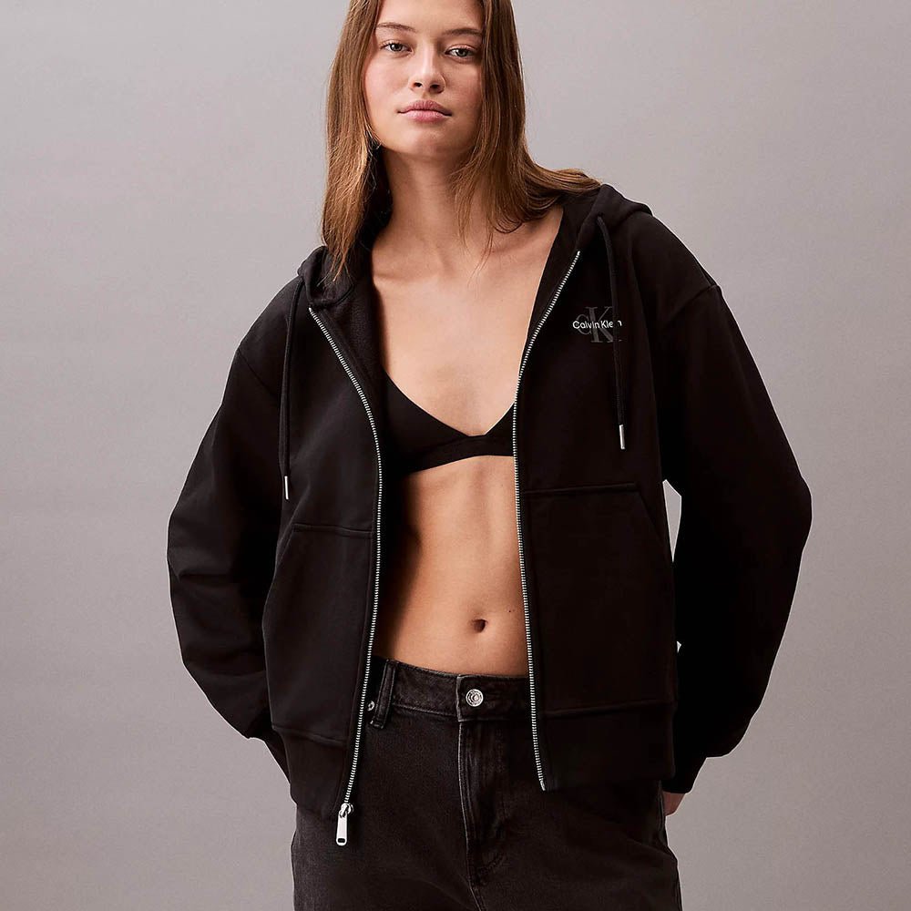 קפוצ'ון קלווין קליין Monogram Zip Up נשים