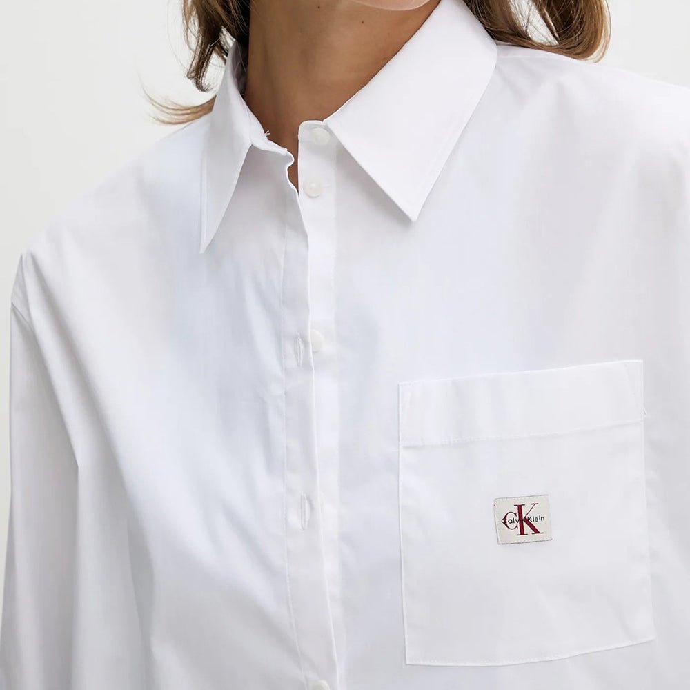 חולצה מכופתרת קלווין קליין Poplin Relaxed נשים