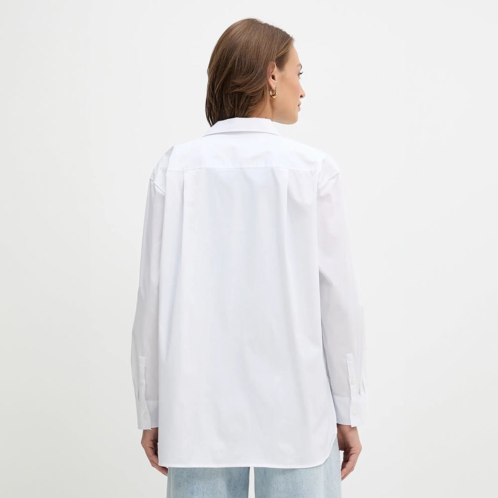 חולצה מכופתרת קלווין קליין Poplin Relaxed נשים