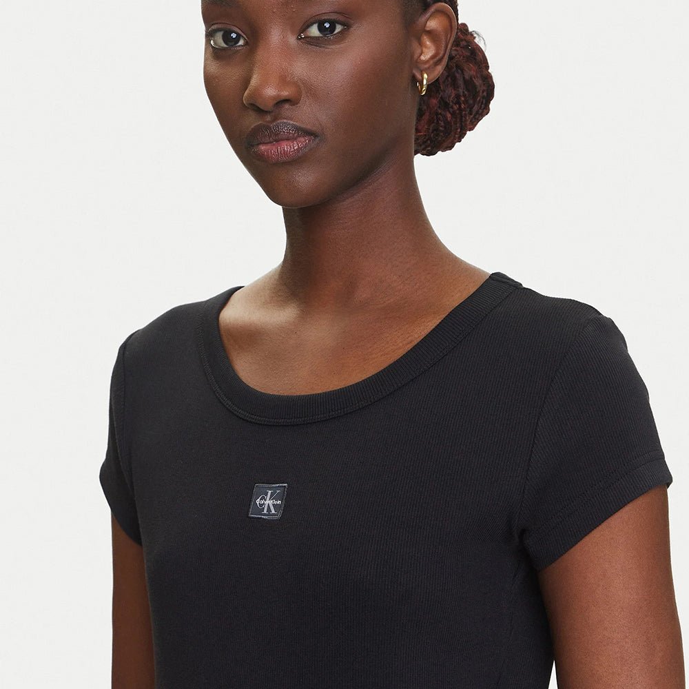 חולצת טישירט קצרה קלווין קליין Cotton Stretch Rib Baby נשים