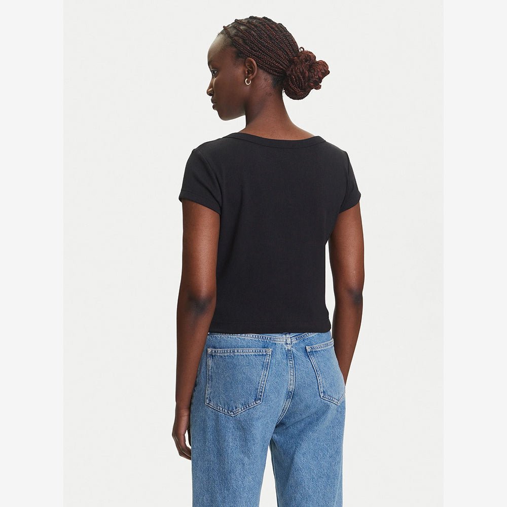 חולצת טישירט קצרה קלווין קליין Cotton Stretch Rib Baby נשים
