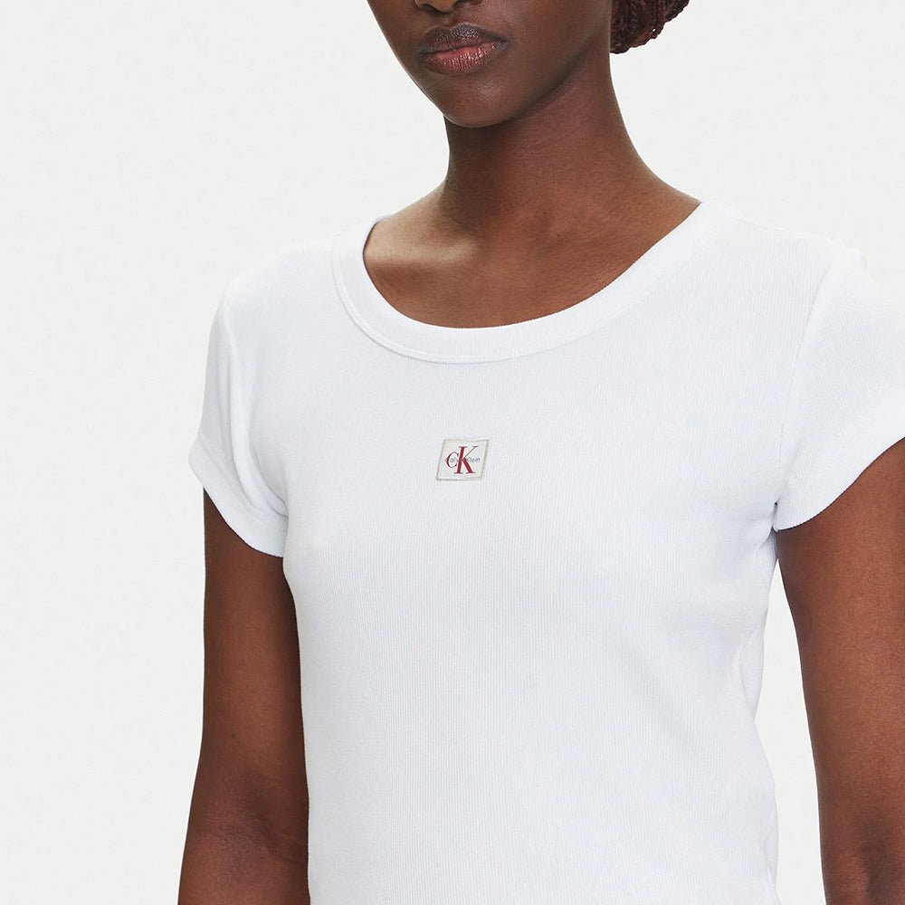 חולצת טישירט קצרה קלווין קליין Cotton Stretch Rib Baby נשים