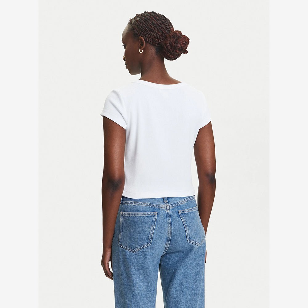 חולצת טישירט קצרה קלווין קליין Cotton Stretch Rib Baby נשים