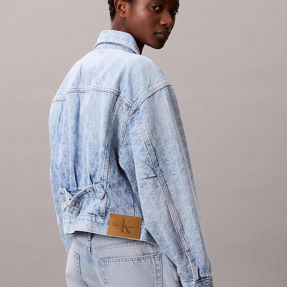 ג'קט קלווין קליין Monogram Logo Cropped Denim נשים