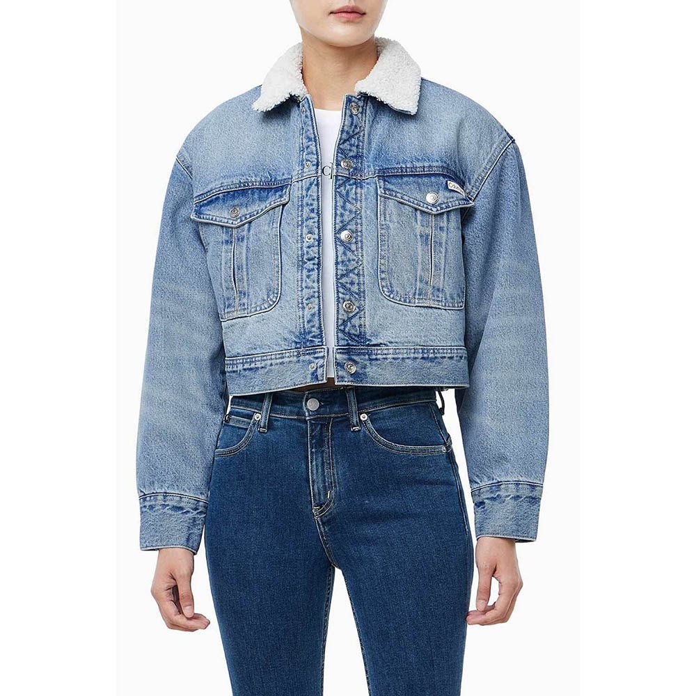 ג'קט קלווין קליין Sherpa Wool Denim נשים