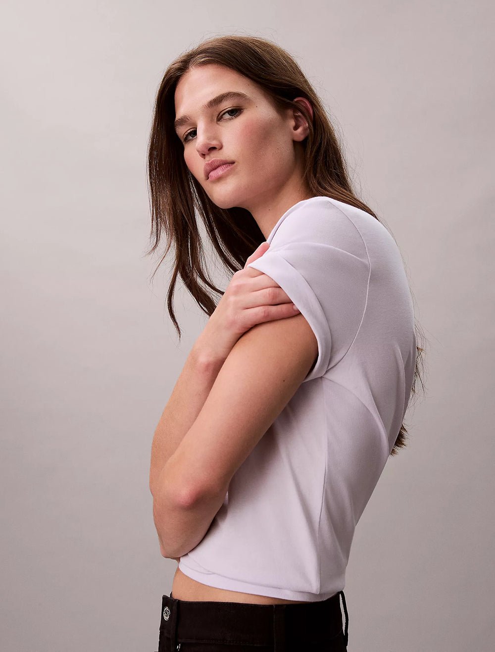 חולצת טישירט קצרה קלווין קליין Small Script Logo Classic נשים