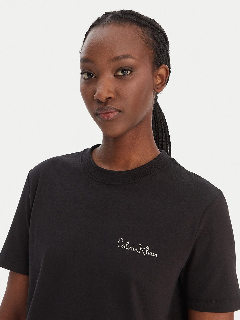 חולצת טישירט קצרה קלווין קליין Small Script Logo Classic נשים