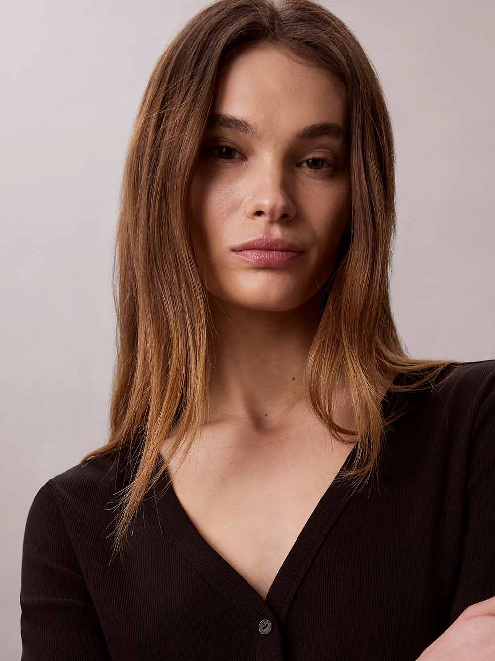 חולצת טישירט ארוכה קלווין קליין Slim Ribbed Cotton Cardigan נשים