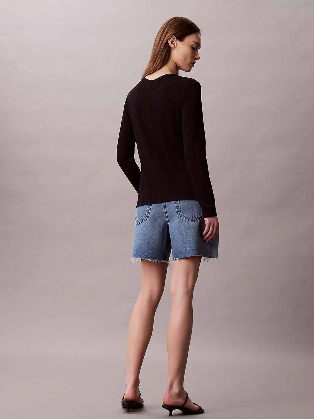 חולצת טישירט ארוכה קלווין קליין Slim Ribbed Cotton Cardigan נשים - ck-LV047G207G-UB1-XS