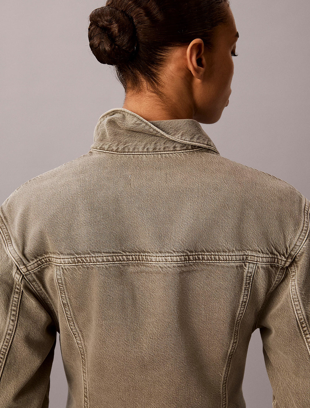ג'קט קלווין קליין Fitted Waist Denim נשים