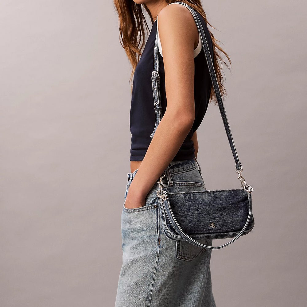 תיק קלווין קליין Small Denim Shoulder נשים