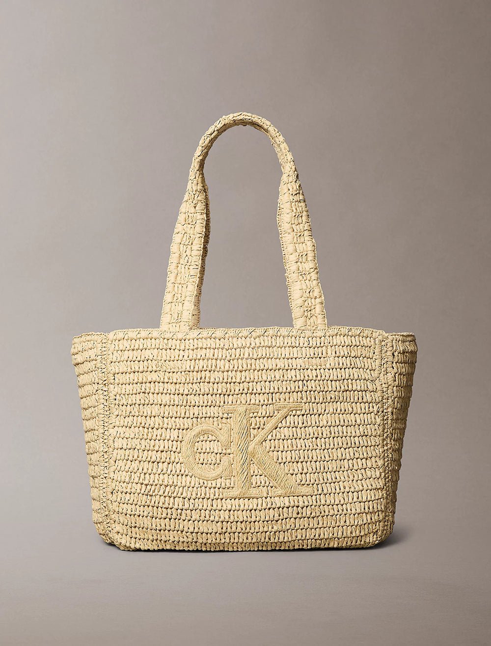 תיק קלווין קליין Bold Ck Raffia Medium Tote נשים