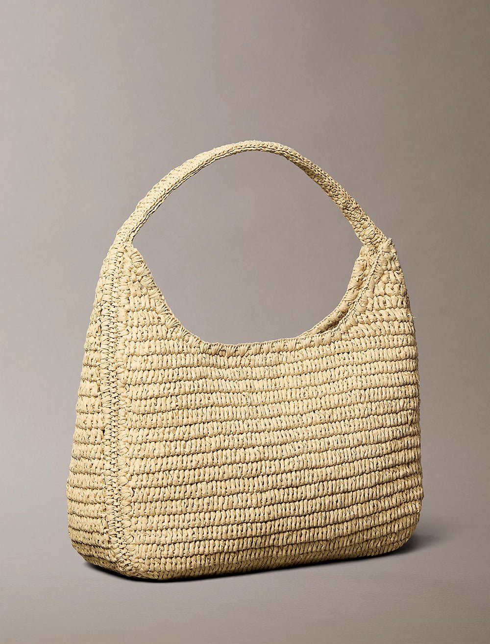 תיק קלווין קליין Bold Ck Raffia Large Shoulder Bag נשים