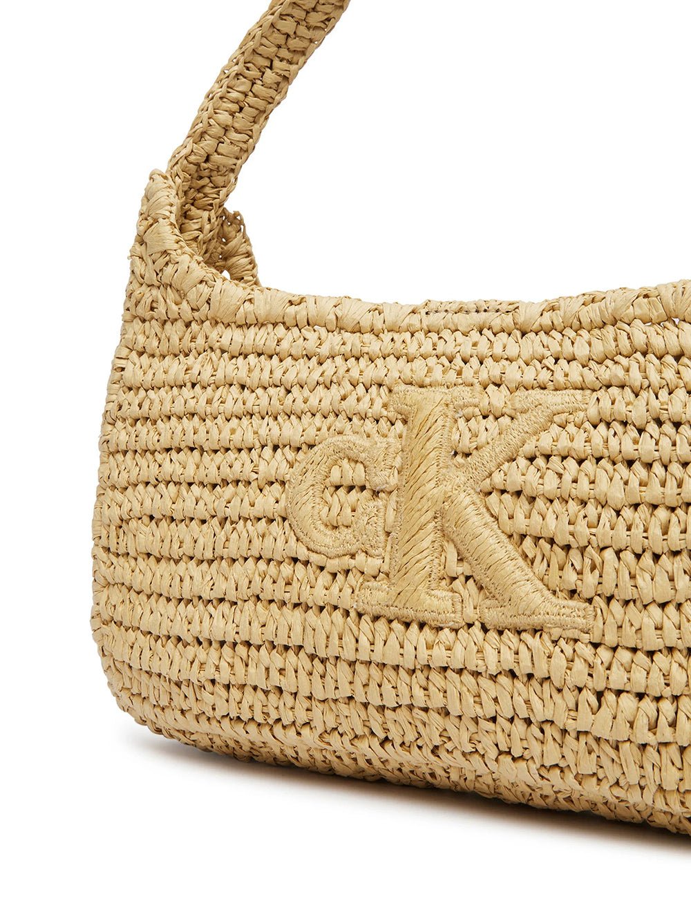 תיק קלווין קליין Bold Ck Raffia Small Shoulder Bag נשים