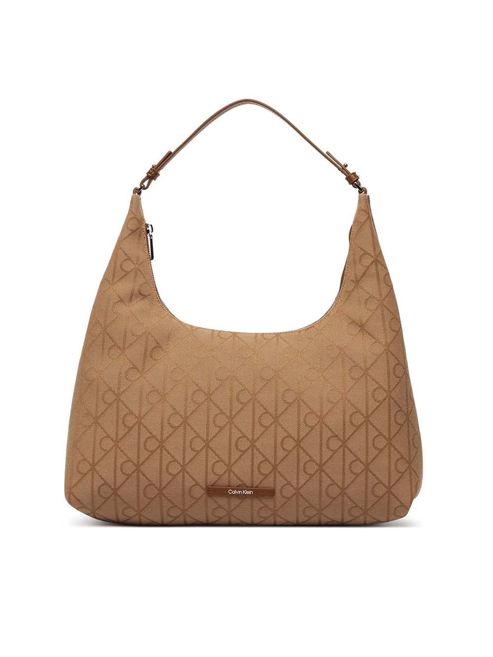 תיק קלווין קליין Emblem Jacquard Shoulder Bag נשים
