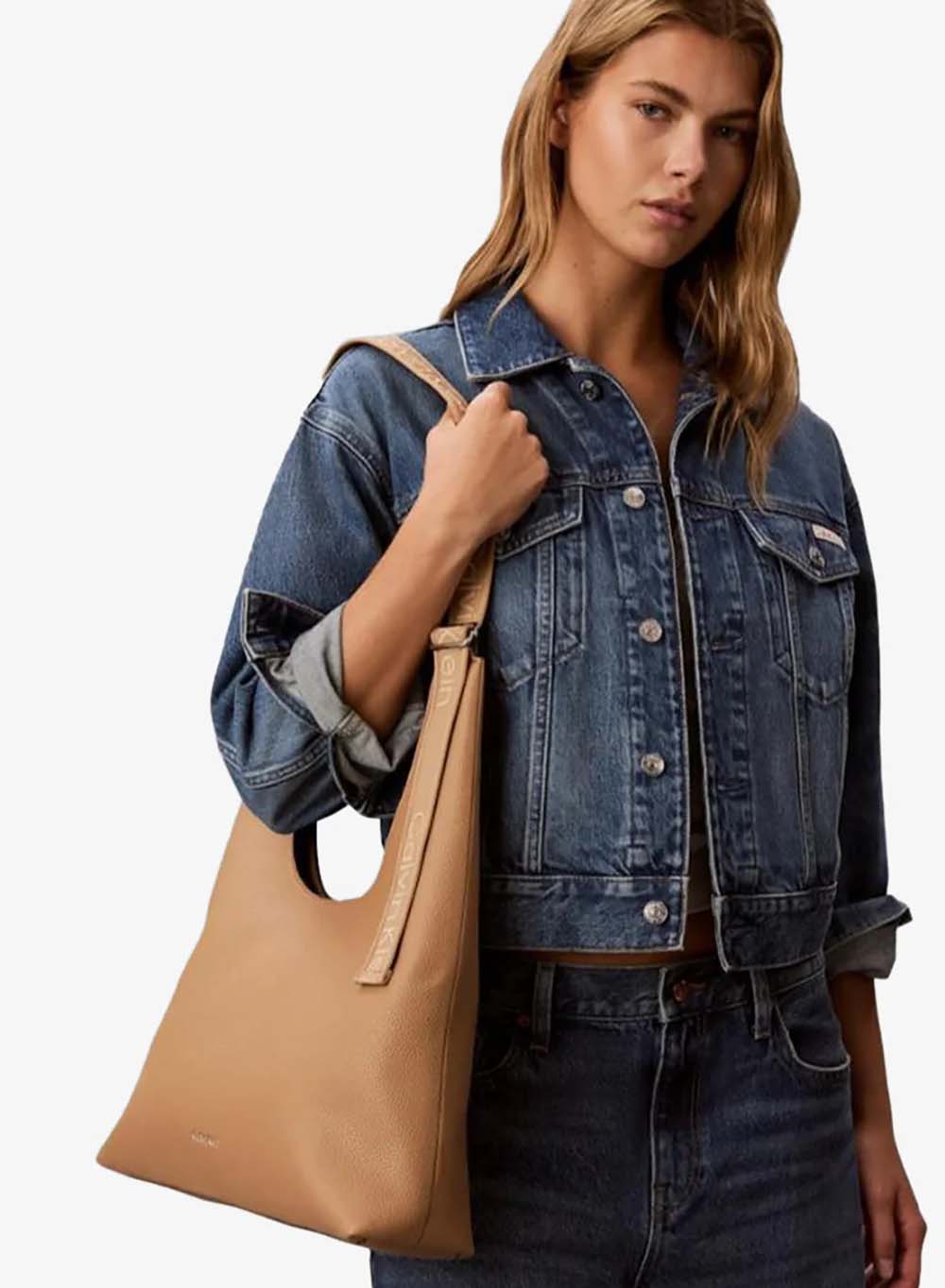 תיק קלווין קליין Webbing Adj Strap Large Shoulder Bag נשים