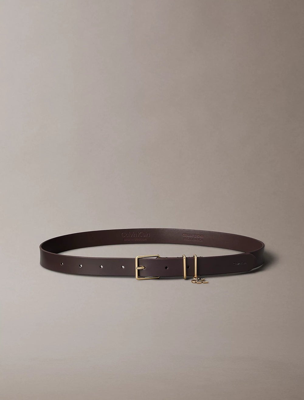 חגורה קלווין קליין Leather Signature Logo Charm נשים - ck-LV04F7086G-XP6-85CM