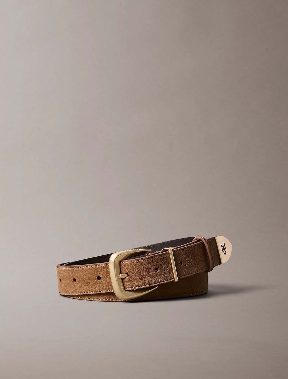 חגורה קלווין קליין HW End Tip Buckle Suede 30mm Belt נשים