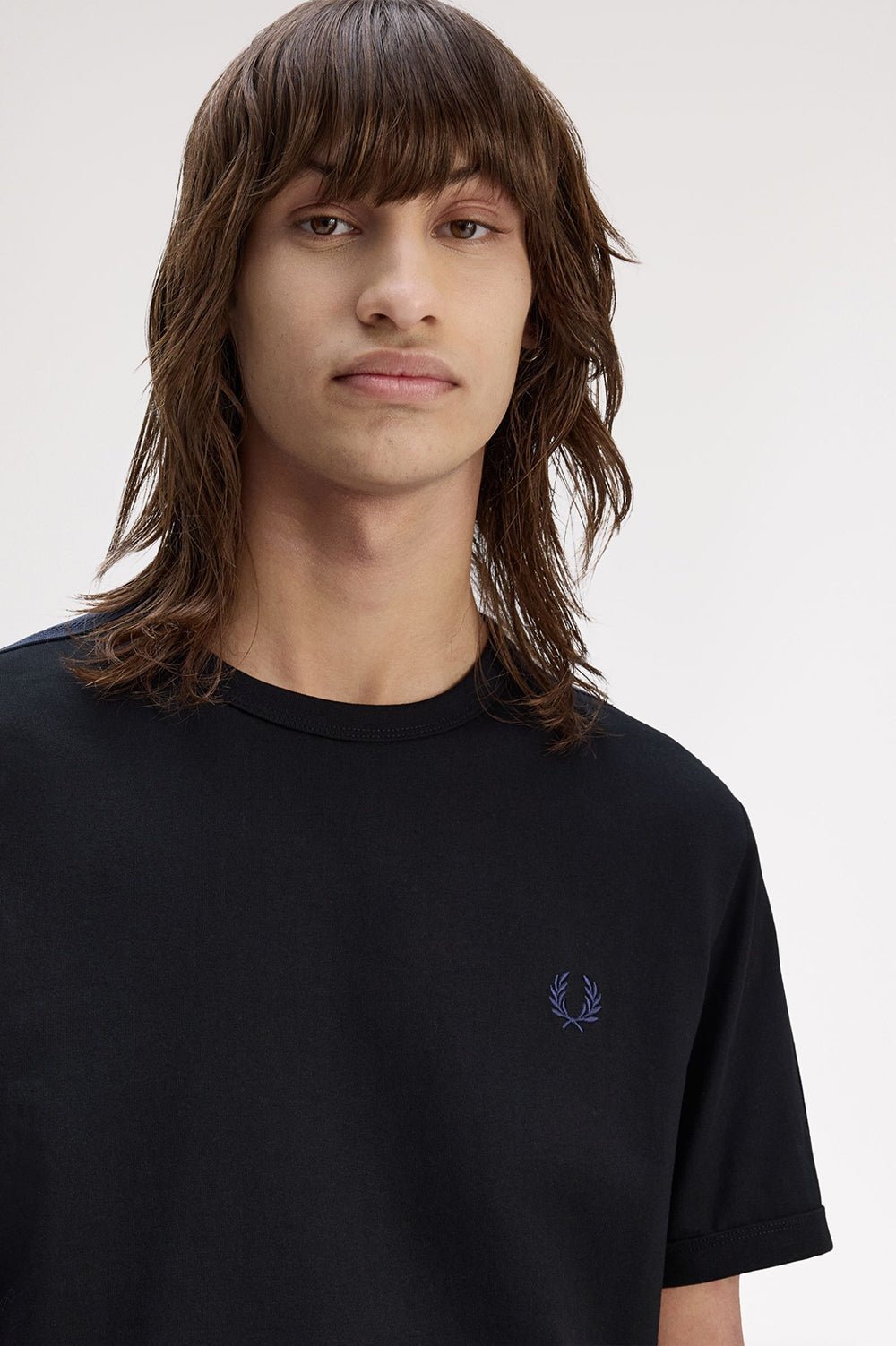 חולצת טישירט קצרה פרד פרי Mesh Taped Ringer גברים