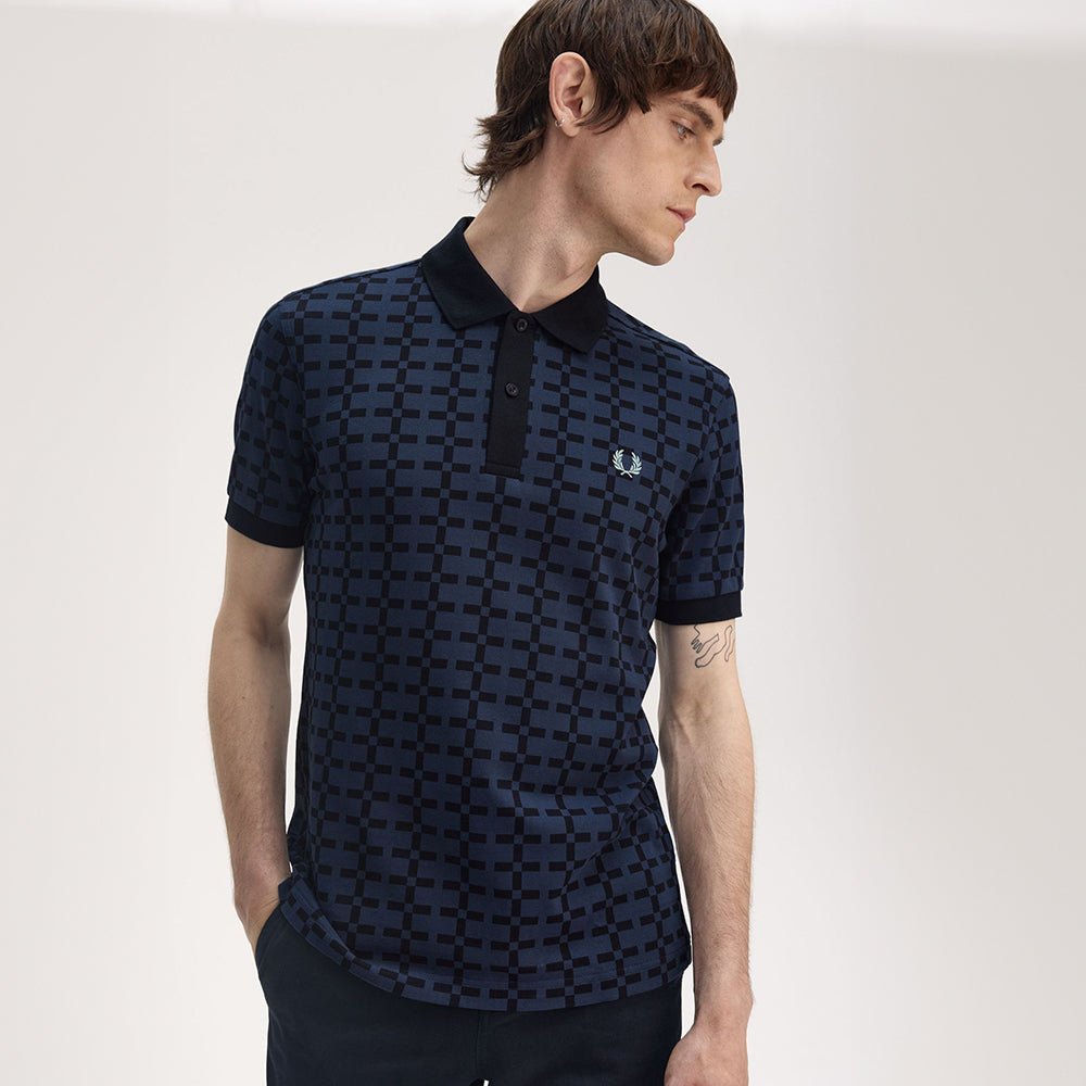 חולצת פולו פרד פרי Jacquard Print גברים